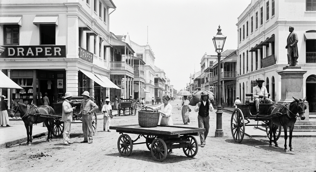 Barbados colonial-era street scene